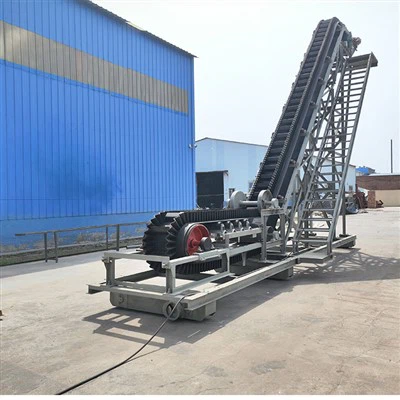 โรงงานเครื่องจักรสายพานลำเลียงแบบเคลื่อนย้ายได้ในประเทศจีน